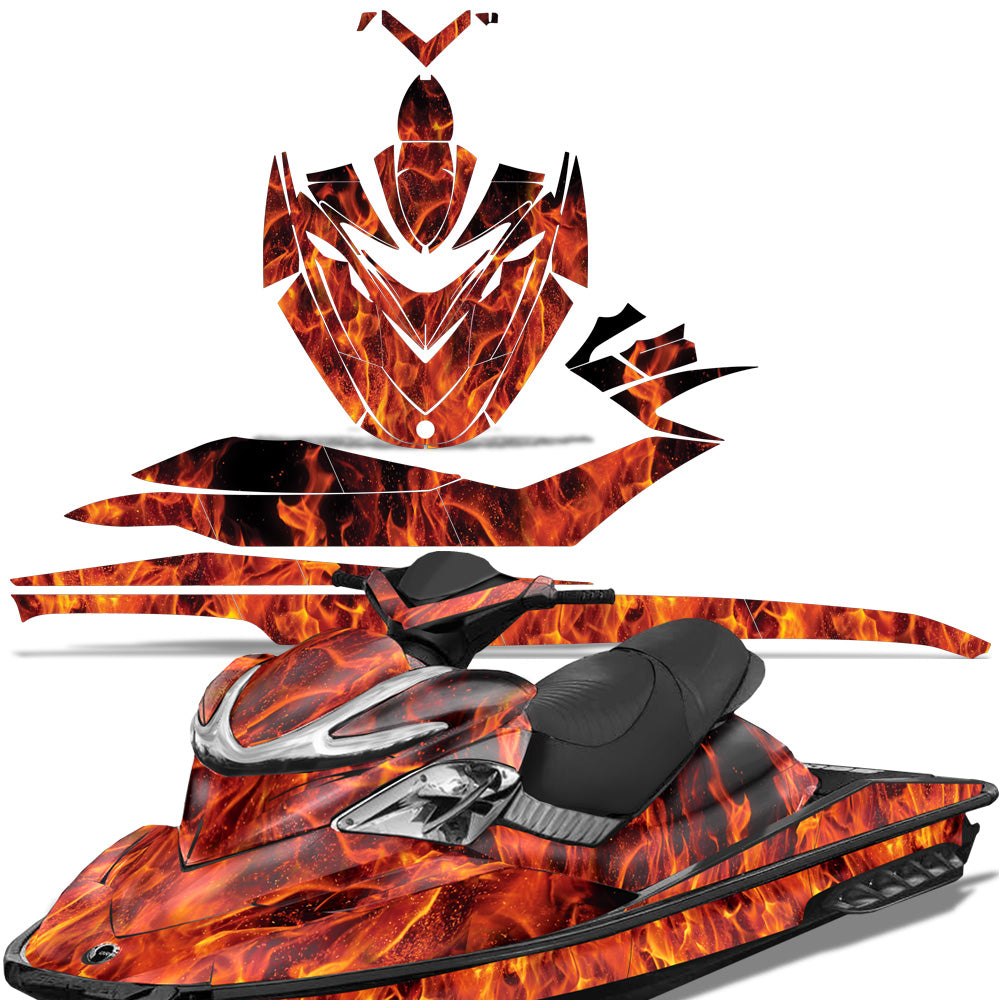 Sea-Doo RXP 2004-2011 Sitdown Jet Ski Graphic Wrap Kit - Flames