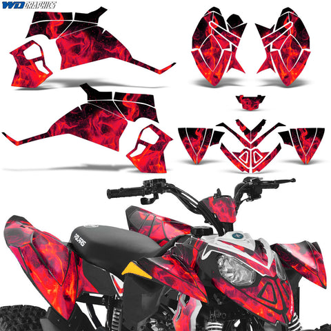 Polaris Outlaw 90/110 2002-2020 ATV Quad Graphic Kit - Flames