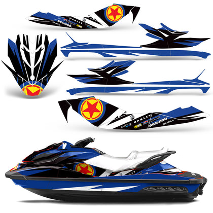 Sea-Doo GTI/GTR/GTS HD 2011-2017 Sitdown Jet Ski Graphic Wrap Kit - Red Star