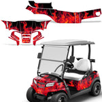 Club Car Onward 2 Passenger Golf Cart Wrap Graphic Kit - Flames