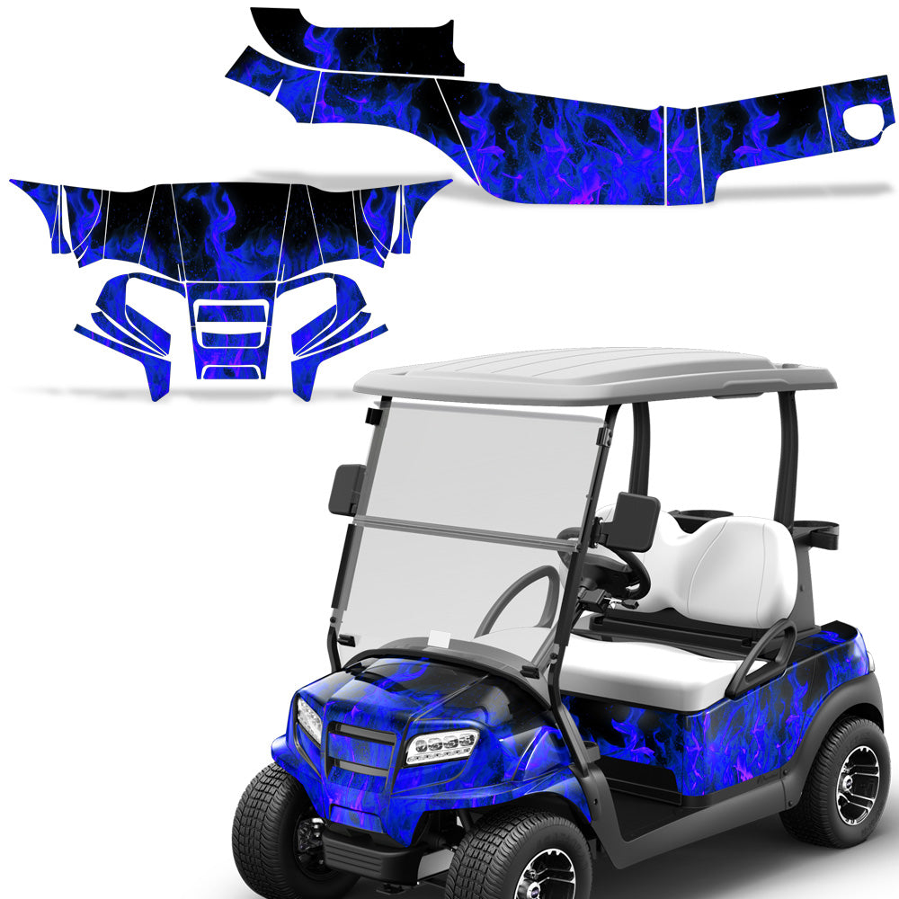 Club Car Onward 2 Passenger Golf Cart Wrap Graphic Kit - Flames ...