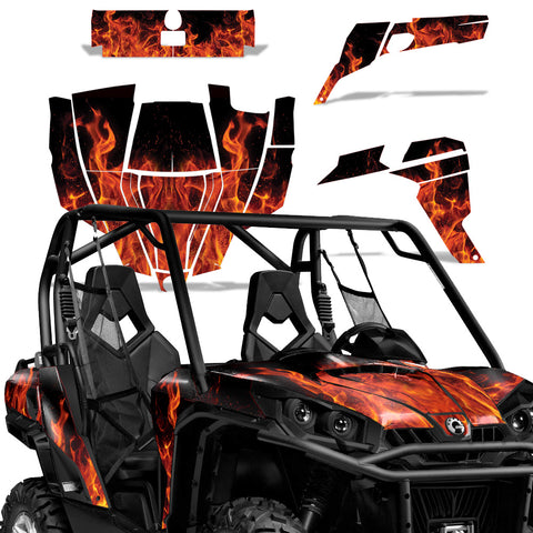 Can-Am BRP Commander 1000 800 2010-2020 UTV Graphic Kit - Flames