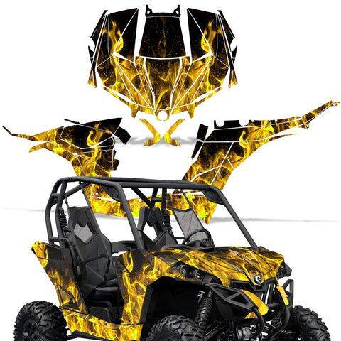 Can-Am BRP Maverick 1000 X rs 1000r 1000XDS Turbo 2013-2016 UTV Graphic Kit - Flames