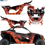 Can Am Maverick X3/X DS/ X RS 2016-2022 UTV Graphic Wrap FULL Kit - Flames