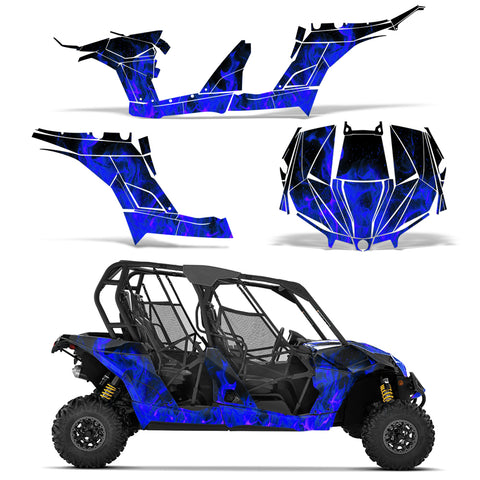 Can-Am BRP Maverick MAX 1000 R 4 Door 2017-2018 UTV Graphic Kit - Flames