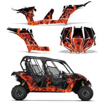 Can-Am BRP Maverick MAX 1000 R 4 Door 2017-2018 UTV Graphic Kit - Flames