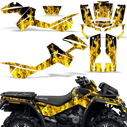 Can-Am Outlander MAX 500/650/800 2006-2012 ATV Graphic Kit - Flames