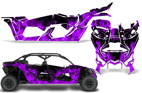 Can Am Maverick X3/X DS/ X RS 4 Door 2016-2022 UTV Graphic Wrap TRIM Kit - Flames