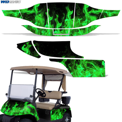 EZ Go TXT 1994-2013 Golf Cart Wrap Graphic Kit - Flames