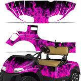 EZ Go Freedom RXV 2015+ Golf Cart Wrap Graphic Kit - Flames