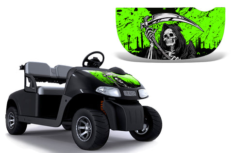 EZ Go Freedom RXV 2015+ Golf Cart Hood Wrap Graphic Kit - Reaper V2