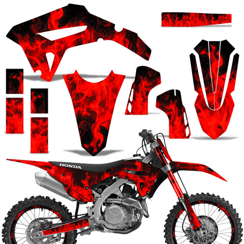 Honda CRF 450R 450RW 2021 Motocross Graphic Kit Flames