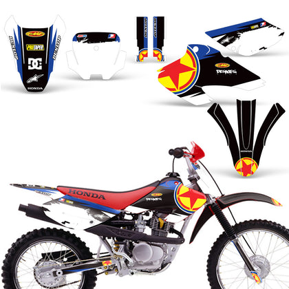 Honda XR 80 / XR 100 2001-2003 Motocross Graphic Kit Red Star