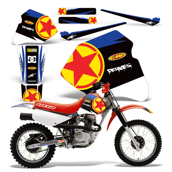 90' 1990 XR 100r xr100 2pc gas tank graphics decals graficos stickers pitbike | UK