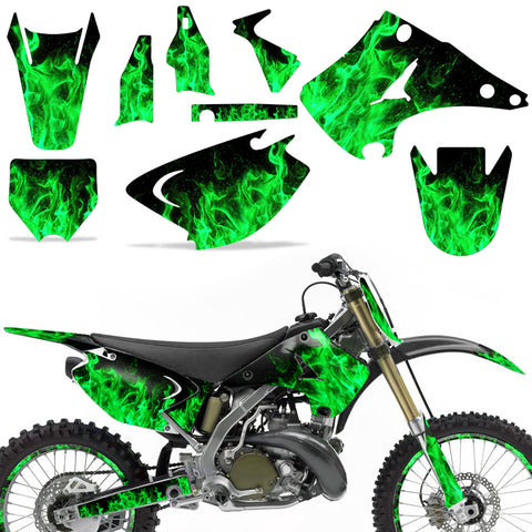 Kawasaki KX 125/250 2003-2012 Motocross Graphic Kit Flames