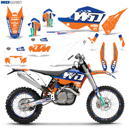 KTM C5 SX/SX-F 125-525 07-10, XC 125-525 08-10, XCW 200-530 2011, XCFW 250 2011 Bike Graphic Decal Kit - WD