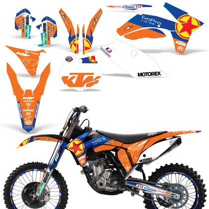 KTM C7 SX/SXF 2011-2012, XC/XCW/XCFW/EXC/EXCF 2012-2013 Bike Graphic Decal Kit - Red Star