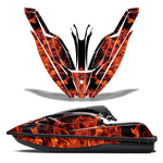 Kawasaki SX-R SXR JS1500 2017-2022 Jet Ski Graphic Wrap Kit - Flames