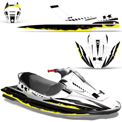 Kawasaki Sport Tourer 1100 STX  1997-1999 Jet Ski Graphic Wrap Kit - Wrecked