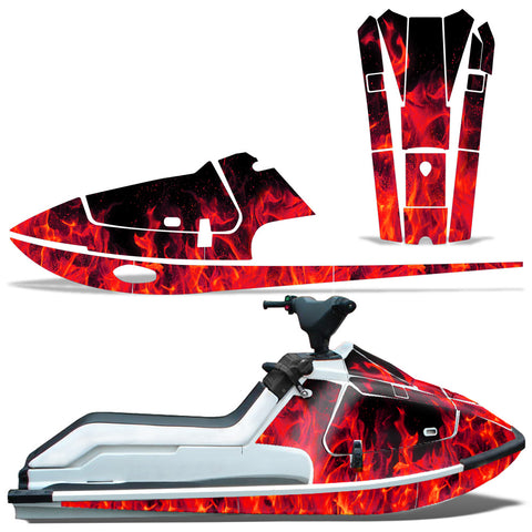 Kawasaki  X2 650 1986-1995 Jet Ski Graphic Wrap Kit - Flames