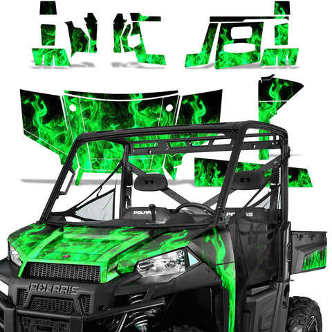Polaris Ranger 570 EFI XP 900 Xtreme Performance 2013-2015 UTV Graphic Kit - Flames