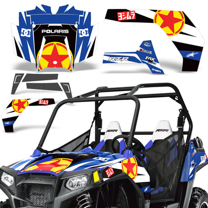 Polaris RZR S 800 2011-2014 UTV Graphic Kit - Red Stars
