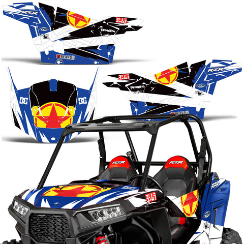 Polaris RZR S 900 2015-2016 UTV Graphic Kit - Red Stars
