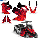 Ski Doo Rev XP 2008-2012 Sled Snowmobile Wrap Graphic Kit - Flames
