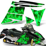 Ski Doo Rev 2003-2009 Sled Snowmobile Wrap Graphic Kit - Flames