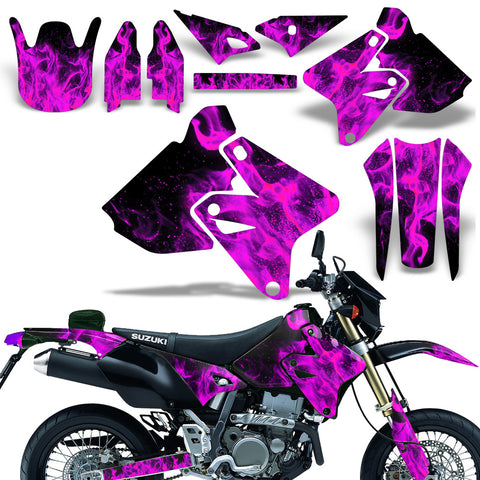 Suzuki DRZ 400 S/SM 2000-2023 Dirt Bike Motocross Graphic Decal Kit - Flames