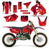 Suzuki RM 125 1996-1998 Dirt Bikes Graphic Decal Kit - Flames