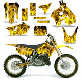 Suzuki RM 125 1996-1998 Dirt Bikes Graphic Decal Kit - Flames