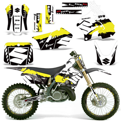Suzuki RM 125 1996-1998 Dirt Bikes Graphic Decal Kit - Wrecked