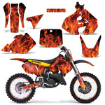 Suzuki RM 125 1999-2000 Dirt Bike Motocross Graphic Decal Kit - Flames