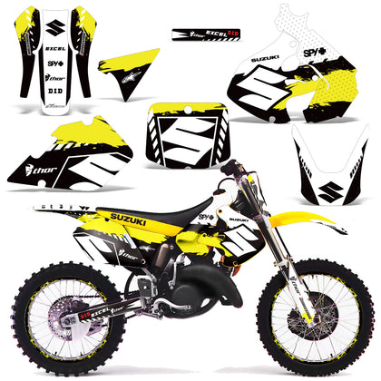 Suzuki RM 125 1999-2000 Dirt Bike Motocross Graphic Decal Kit - Wrecked