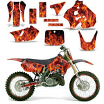 Suzuki RM 250 1996-1998 Dirt Bike Motocross Graphic Decal Kit - Flames