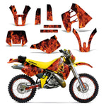 Suzuki RMX 250 1989-1998 Dirt Bike Motocross Graphic Decal Kit - Flames