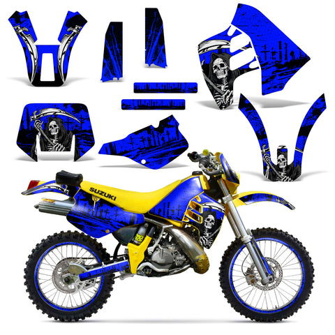 Suzuki RMX 250 1989-1998 Dirt Bike Motocross Graphic Decal Kit - Reaper V2