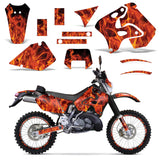 Suzuki RM 250X 1996-1998 Dirt Bike Motocross Graphic Decal Kit - Flames