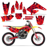 Suzuki RMZ 250 2004-2006 Dirt Bike Motocross Graphic Decal Kit - Flames