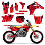 Suzuki RMZ 450 2005-2006 Dirt Bike Motocross Graphic Decal Kit - Flames