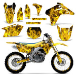 Suzuki RMZ 450 2005-2006 Dirt Bike Motocross Graphic Decal Kit - Flames