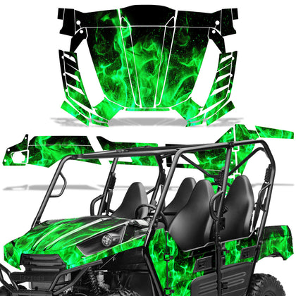 Kawasaki Teryx 800 4 Door 2013-2015 UTV Graphic Kit - Flames