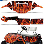 Yamaha Golf Cart 1995-2006 Wrap Graphic Kit - Flames