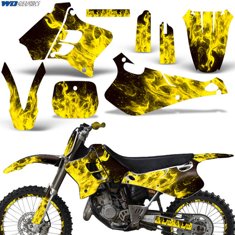 Yamaha YZ125 YZ250 2 Stroke 1993-2005 Dirt Bike Motocross Graphic Decal Kit - Flames