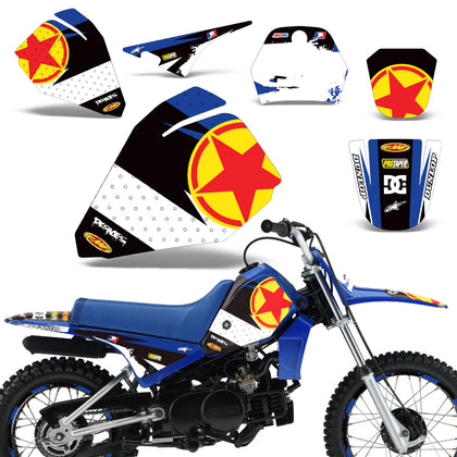 Yamaha PW50 1990-2022 PW80 1996-2006 Dirt Bike Motocross Graphic Decal Kit - Red Stars