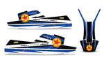 Yamaha Superjet Freestyle Jet Ski Graphic Wrap Kit (Square Nose) - Red Stars