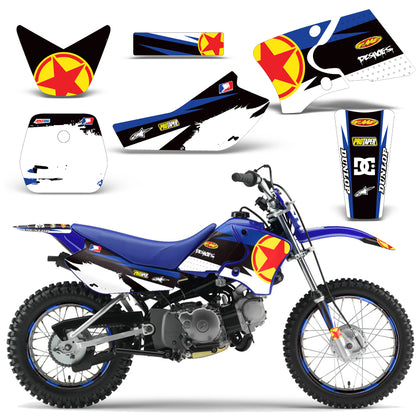 Yamaha TTR50 2006-2022 TTR90 2000-2007 Dirt Bike Motocross Graphic Decal Kit - Red Stars
