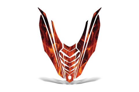 Yamaha Viper 2014 Sled Snowmobile Wrap Hood Graphic Kit - Flames