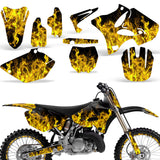 Yamaha YZ125 YZ250 2 Stroke 2002-2014 Dirt Bike Motocross Graphic Decal Kit - Flames